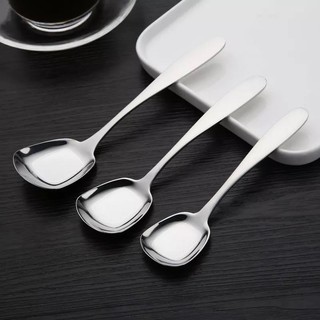 Inox 304 (lẻ 1 cái)Thìa Vuông Đáy Phẳng- Muỗng Ăn Cơm Mẫu Mới 3 Cỡ Phù Hợp Với Mọi Người