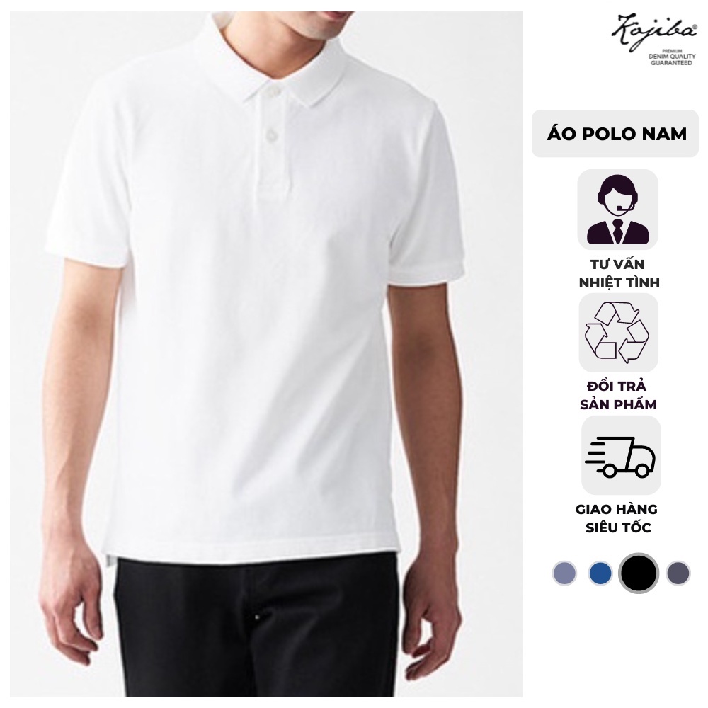 Áo thun polo nam cổ bẻ Kojiba ngắn tay dáng ôm vải cotton co giãn ACB01