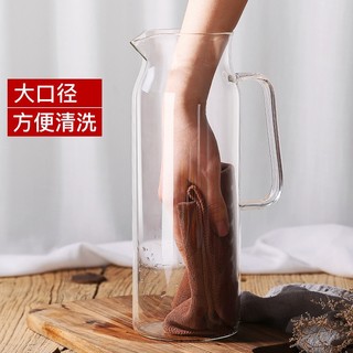 Bình đựng nước thuỷ tinh có quai cầm, bình nước nắp gỗ đơn giản