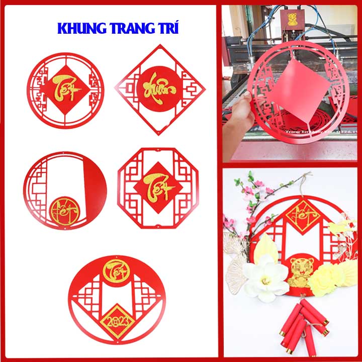 Khung, vòng kết hoa trang trí ngày Tết [ Phụ kiện decor trang trí ...