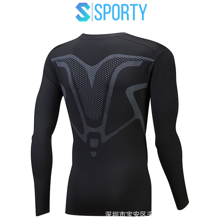 Áo thể thao nam dài tay chuyên tập Gym và chạy bộ AG10 SPORTY chất liệu co dãn, thấm hút mồ hôi tốt