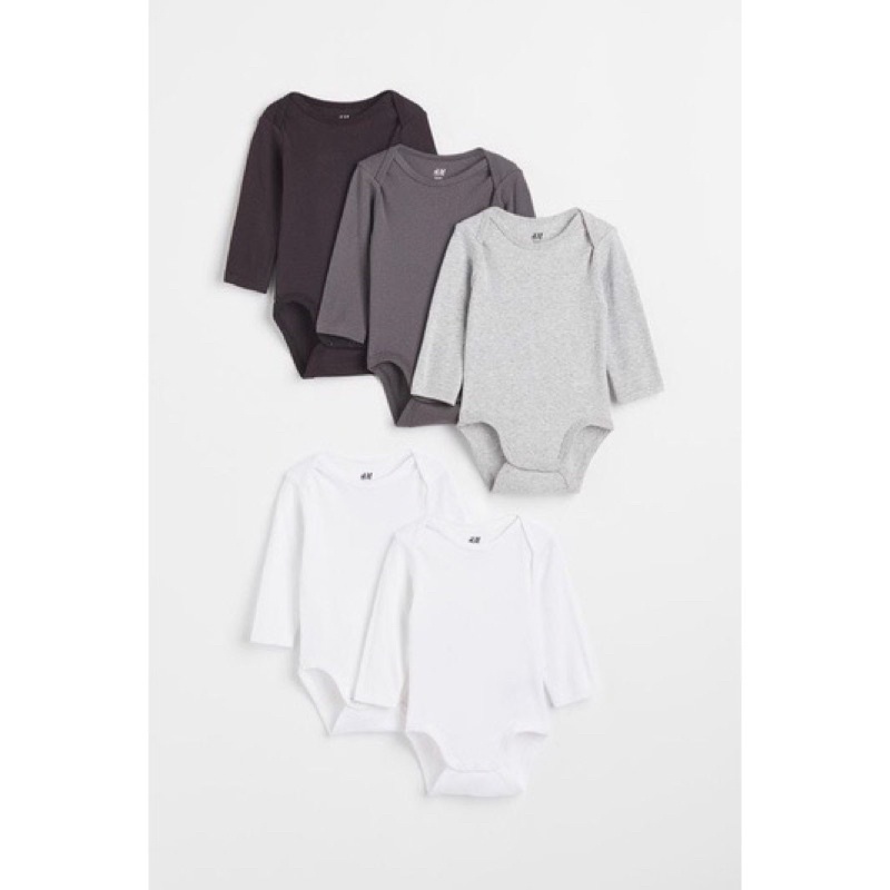[MD112] H.M Body chip dài tay màu Basic cho bé yêu