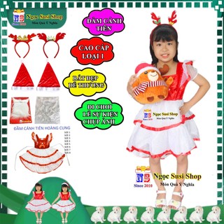 ĐẦM CÁNH TIÊN HOÀNG CUNG ĐẦM NOEL CHO BÉ GÁI TỪ 1 - 8 TUỔI CAO CẤP - BỘ ĐẦM NOEL GIÁNG SINH CHO BÉ GÁI