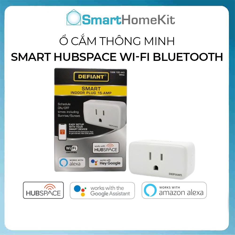 Ổ cắm thông minh Smart Hubspace WiFi Bluetooth Tương thích Google, Alexa Shopee Việt Nam