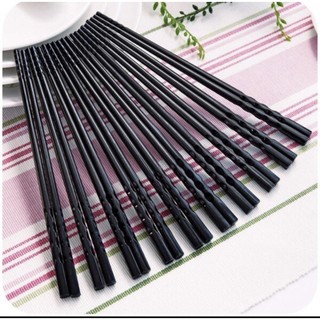 Bộ 10 Đôi Đũa Nhựa Đen Chịu Nhiệt