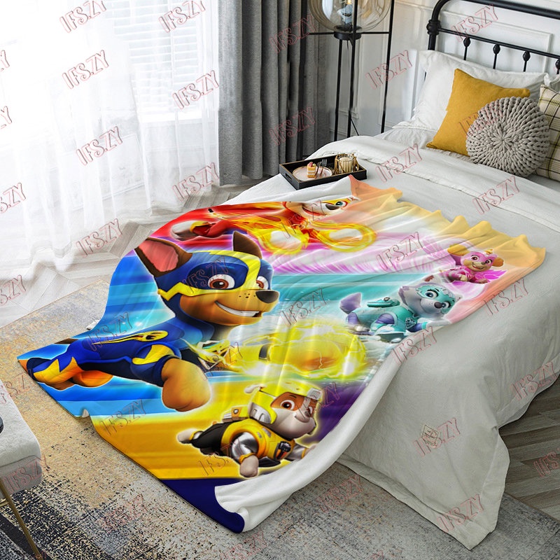 Chăn flannel Đơn Điều Hòa Không Khí In Hình paw patrol 4 Kích Thước Cho Bé