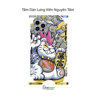 Miếng dán Skin Mặt lưng Mèo Rich FULL VIỀN Dành Cho 15 pro max 14 pro max 13 pro max 12 pro max 11 pro max - Fukishop