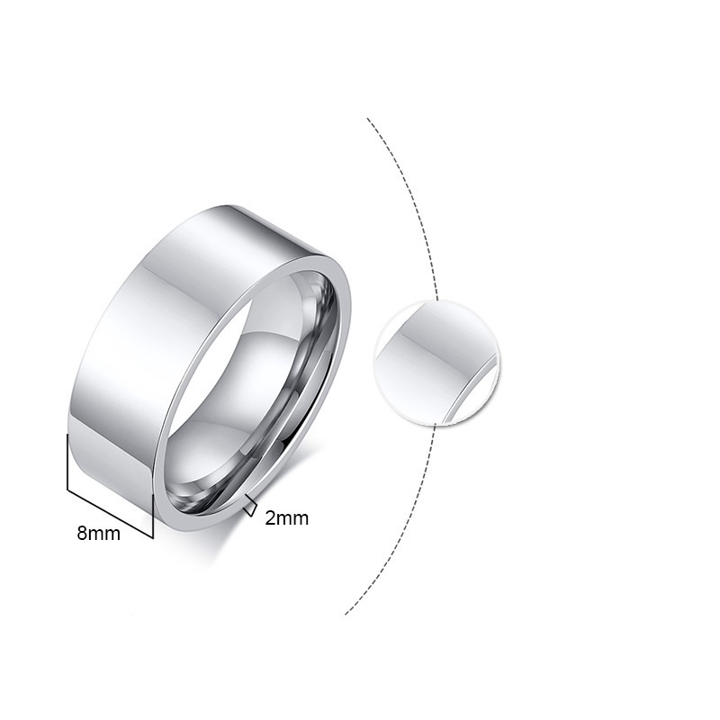 Nhẫn titan unisex trơn bản 3mm 4mm 6mm và 8mm không gỉ (có size ngón út) BY ACCESSORIES