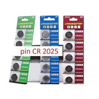 1 vỉ 5 viên pin cúc Lithium 3V CR2025 pin nút cho Cmos, điều khiển, chìa khóa ô tô, xe máy, cửa cuốn