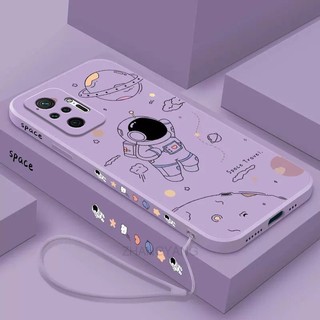 ốp lưng Redmi note 10 pro Redmi note 10 Ốp Điện Thoại Silicone TPU In Hình Phi Hành Gia Kèm Dây Đeo Cho Redmi note 10 pro Redmi note 10