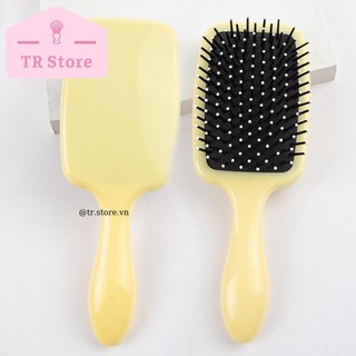 Lược gỡ rối không đau massage da đầu pastel chữ nhật bản to có đệm paddle brush