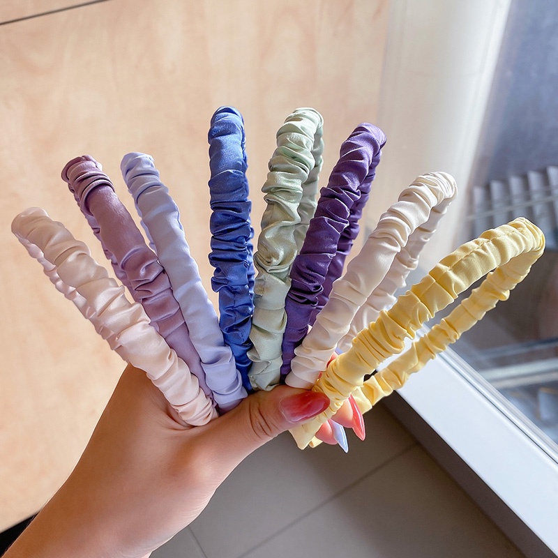 Băng đô Cài Tóc Rửa Mặt Bằng Satin/Bọt biển/Ngọc trai/xoắn Đa Năng Thời Trang Hàn Quốc Cho Nữ