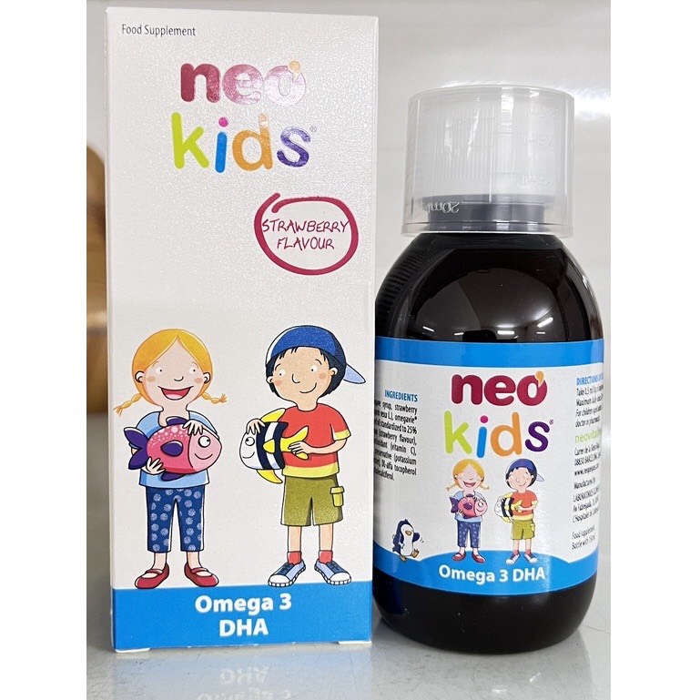 Combo 2 hộp DHA Neo kids omega 3 DHA ,Vitamin D3, A, E giúp phát triển trí não cho bé hộp 150ml