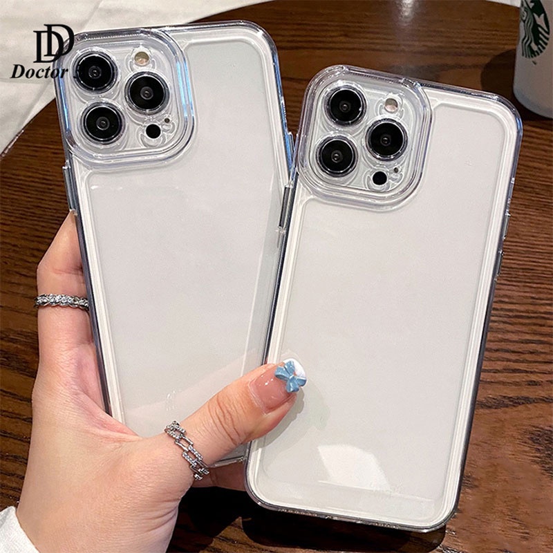 Ốp lưng Trong Suốt Viền Thẳng Chống Sốc Cho Redmi Note 14 13 12 11 11s 10 10s 9 9s 8 Pro Plus 8T Max Pro+ China 4G 5G 2023 2025