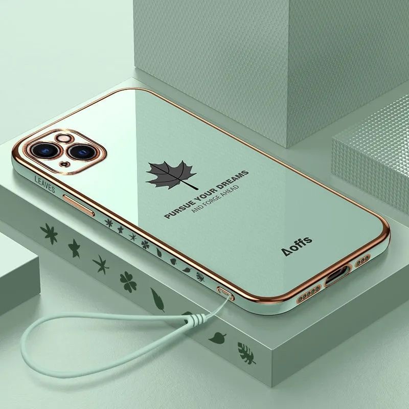 Ốp Điện Thoại Vuông Họa Tiết Lá Phong Sang Trọng Cho IPhone 11 11 Pro 11 Pro MAX 6 6s Plus 7 8 Plus SE 2020 X XS MAX XR 6Plus