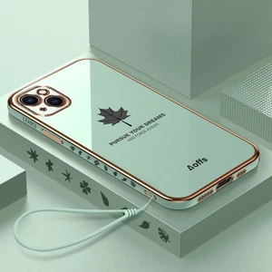 Ốp Điện Thoại Vuông Họa Tiết Lá Phong Sang Trọng Cho IPhone 11 11 Pro 11 Pro MAX 6 6s Plus 7 8 Plus SE 2020 X XS MAX XR 6Plus