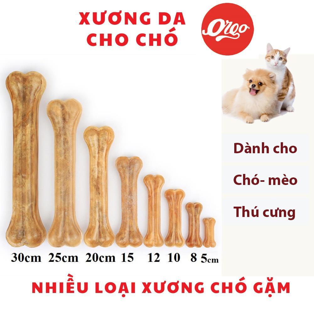 Orgo- (1 cái) Xương da bò cho chó gặm dạng xương ống (5 size) cho chó sạch răng tránh cắn phá đồ