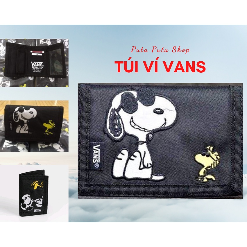 T i V Van.s x Peanuts Slipped Black Wallet B p V mini Puta Puta