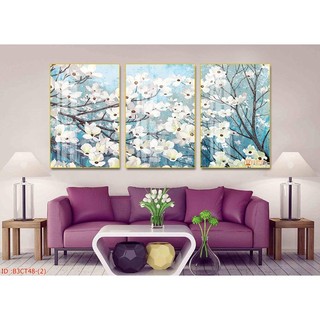 Tranh Treo Tường Hoa Anh Đào - Tranh Trang Trí Phòng Khách Laminate Tráng Gương