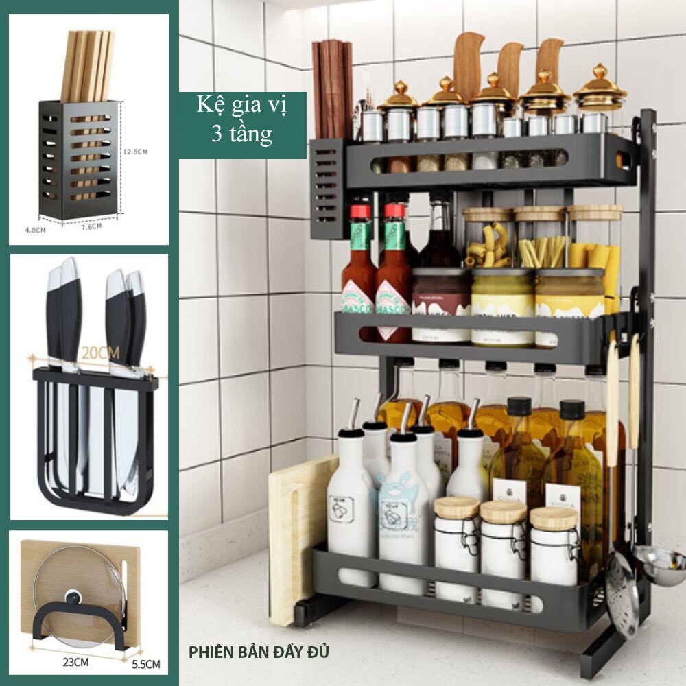 Kệ Gia vị - Sơn 5 lớp chống gỉ - Chất liệu dày dặn - Kiểu dáng sang trọng - Giao nhanh