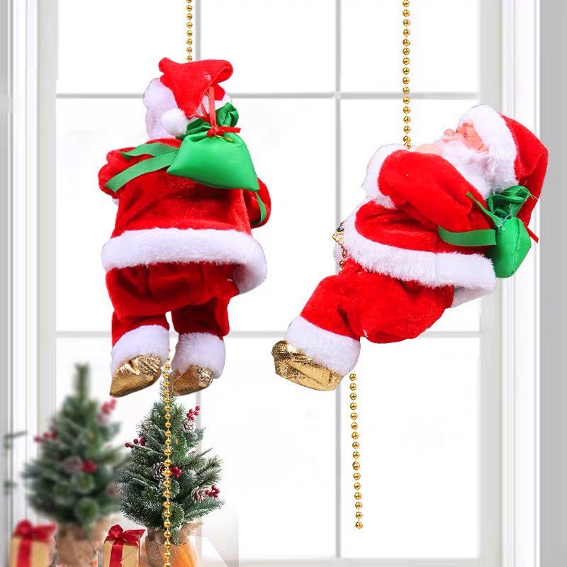Ông Già Noel Leo Dây Nhảy Dù Có Đèn Nhạc Noel Qùa Tặng Trang Trí Giáng Sinh Hot Trend - PUPU HOUSE