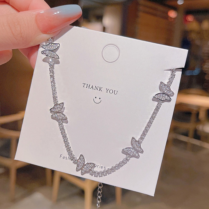 (MớI) Vòng cổ HợP Kim HìNh BướM ĐíNh Đá Sang TrọNg