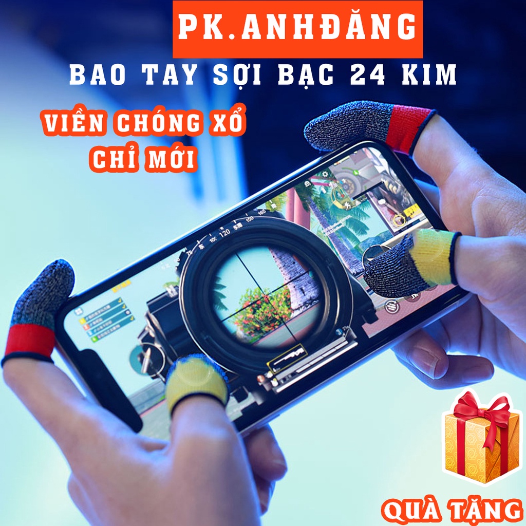 Bao Tay Chơi Game Sợi Bạc 24 Kim Viền Chống Xổ Chỉ Mới, Găng Tay Chống Mồ Hôi Siêu Nhạy