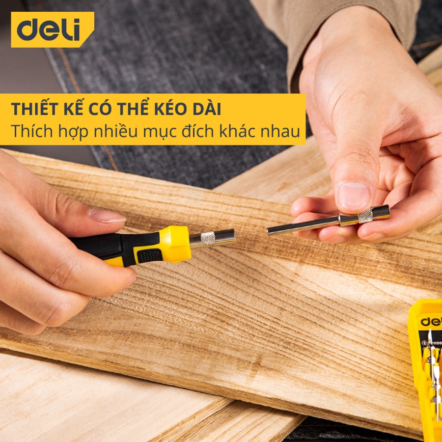 Bộ Tua Vít Sửa Chữa Đa Chức Năng Deli 30 Đầu Vít Cao Cấp - Chất Liệu Siêu Bền, Thiết Kế Gọn Nhẹ Tinh Tế - DL1033D;