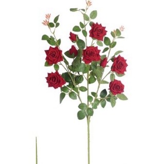 < Hàng loại 1> Cành hoa Hồng Nhung 9 bông cao cấp nhập khẩu 1m- Hoa giả trang trí