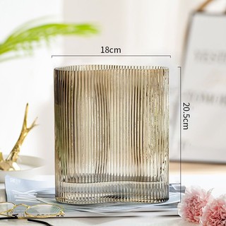 Bình hoa thủy tinh sóng dọc tam giác trụ vân sọc cao cấp