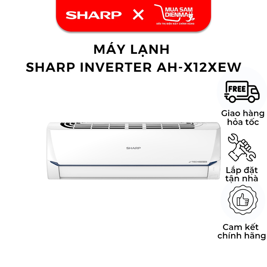 [Mã BMLTB200 giảm đến 100K đơn 499K] Điều Hòa Máy lạnh Sharp Inverter 1.5 HP AH-X12XEW --Chỉ giao tại HN--