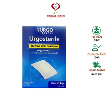 [Mẫu mới] Băng keo có gạc vô trùng, băng cá nhân bảng lớn Urgo Sterile/Urgosterile 80 x 100mm