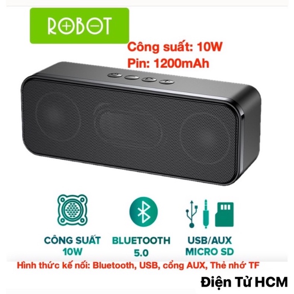 Loa Bluetooth Công Suất 10W pin 1200mAh ROBOT RB520 chính hãng bảo hành ...