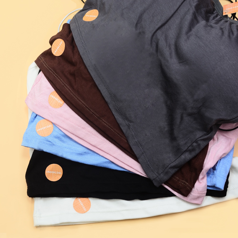 Áo 2 Dây Cotton UNDERCOOL Croptop Sợi Bún Đệm Nâng Ngực Dáng Ôm Thoáng Mát A2D07