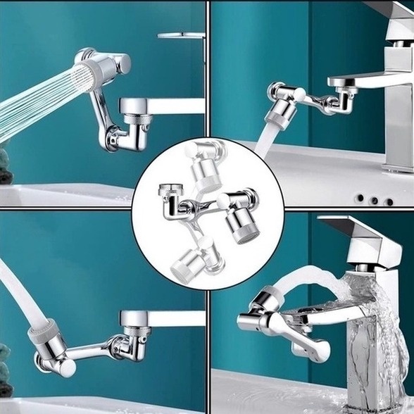 Đầu Nối Vòi Nước INOX Thông Minh Xoay 1080° Cho Bồn Rửa Chén Với 2 Chế Độ Phun Nước Tiết kiệm