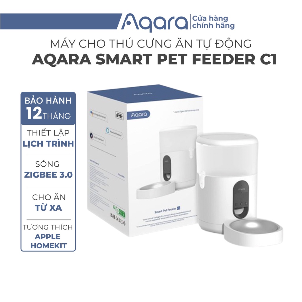 Máy cho chó mèo ăn tự động Aqara Smart Pet Feeder C1 - HÀNG QUỐC TẾ - Kết nối wifi, Điều khiển từ xa, hẹn lịch trình