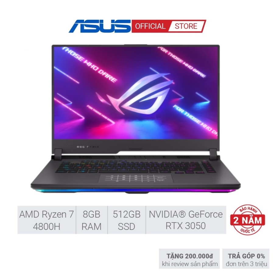 Laptop ASUS ROG G513IE-HN246W R7-4800H| 8GB| 512SSD| RTX 3050Ti 4GB| 15.6 FHD 144Hz