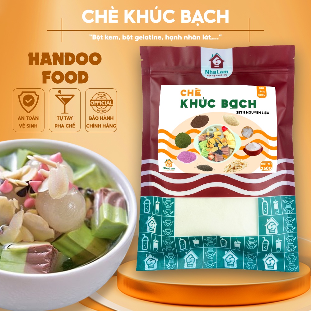 Chè Khúc Bạch HANDOO FOOD Set Nguyên Liệu 15 Chén Thơm Ngon (Kèm Công ...