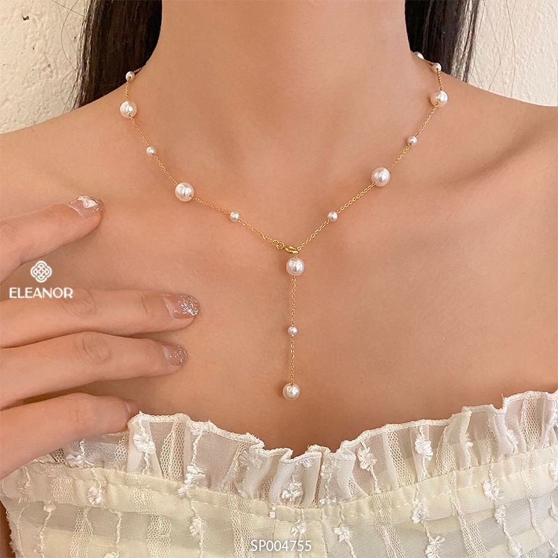 Dây chuyền nữ Eleanor Accessories choker ngọc trai nhân tạo vòng cổ cá tính phụ kiện trang sức 4755