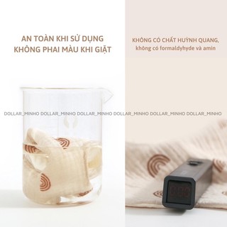 Yếm xô muslin gắn gấu, thỏ lông xù đáng yêu 2 nấc cài, cúc nhựa trắng