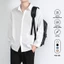 Áo sơ mi nam nữ dài tay WoO Unisex Basic TRƠN Form dáng đẹp màu trắng và đen chất cotton lụa mịn mát