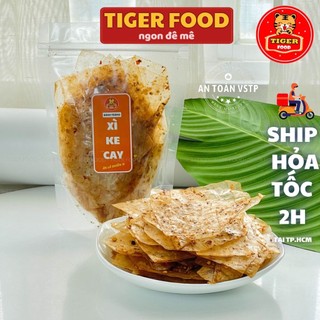 Bánh Tráng Xì Ke Cay 💖TIGER FOOD💖 Bánh Tráng Muối Nhuyễn Xì Ke Siêu Ngon Túi zip 100g - Đồ Ăn Vặt Snack Sài Gòn