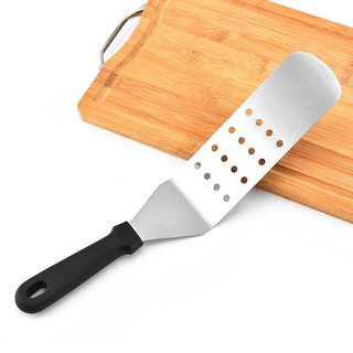 Xẻng Xúc Pizza Turners Bít Tết Chiên Teppanyaki Rò Rỉ Turners Bánh Xẻng Bếp Dụng Cụ Nướng Bánh Thép Không Gỉ