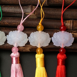 [Set 10 ]Dây treo tua rua hoa sen, dây trang trí ngọc bội hoa sen