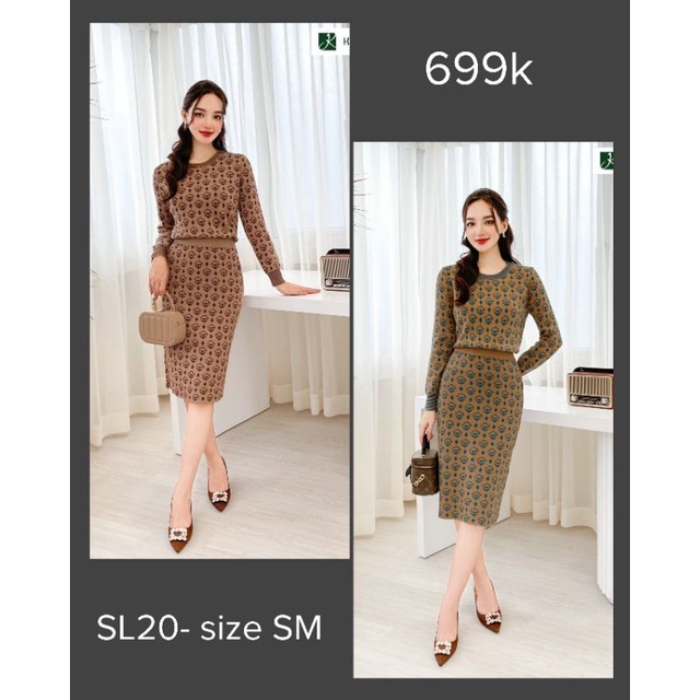 Bộ váy Set váy len KENVA 2 chi tiết cao cấp, hàng form dáng đẹp không bai nhão không xù.