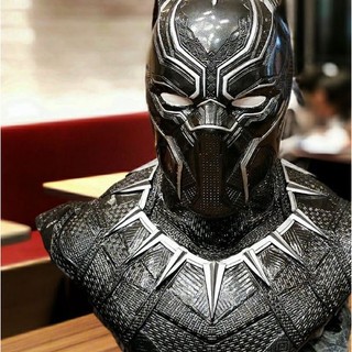 Mô hình báo đen tượng bán thân Black panther kích thước 18cm chất liệu đá resin cao cấp