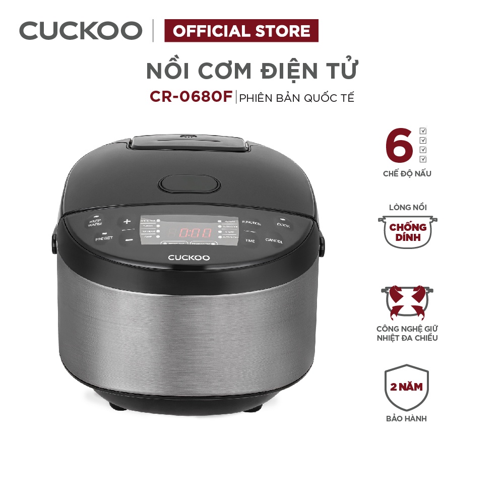 Ảnh Nồi cơm điện tử Cuckoo 1.08L CR-0680F đa chức năng, thiết kế hiện đại - Bảo hành 2 năm - Hàng chính hãng Cuckoo 1