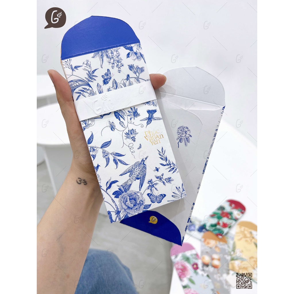 GX016 Bao lì xì cao cấp độc quyền Gác xép chất liệu nhập khẩu họa tiết hoa văn độc đáo Phúc Vinh Khải Hoàn Tết 2025