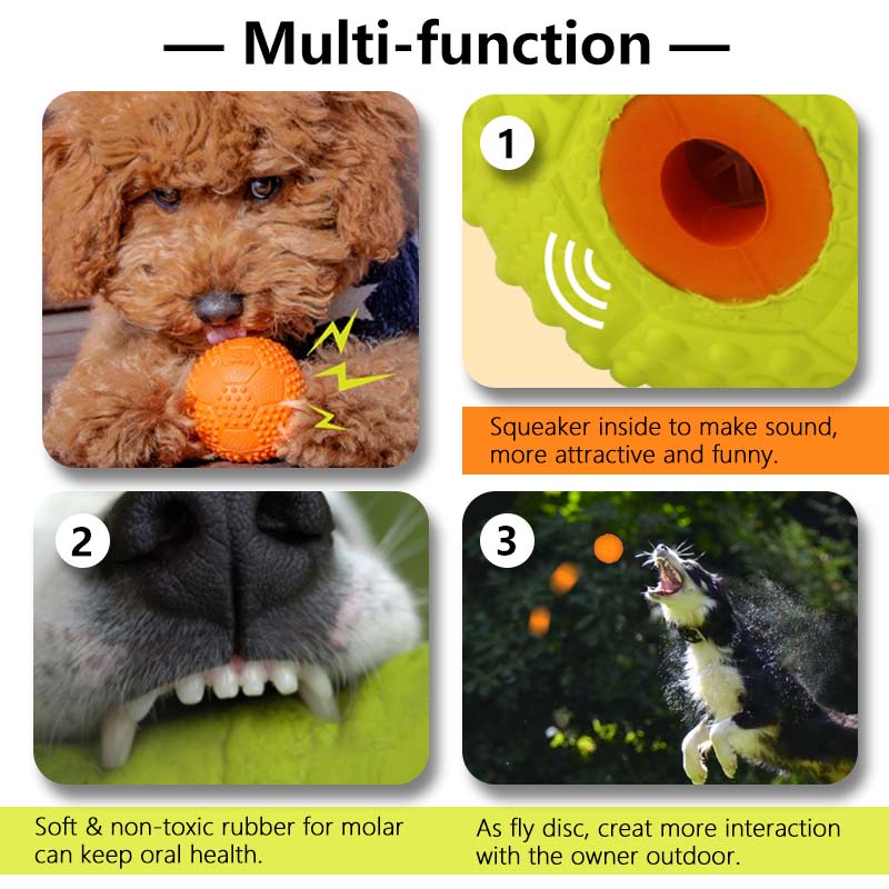 HamshMoc Squeaky Chó Đồ Chơi Thú Cưng Cao Su Bền Răng Hàm Nhai Bóng Có Âm Thanh Cho Tương Tác Phóng Huấn Luyện Fetch Đồ Chơi