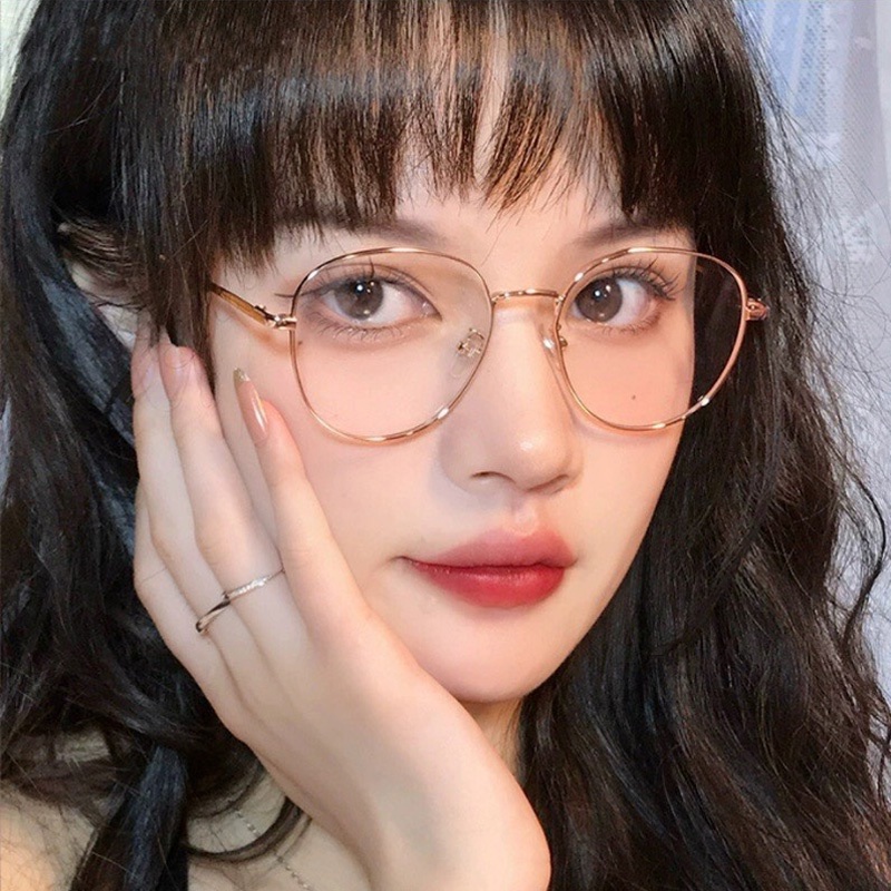 Gọng kính cận nữ nam Jennie Blackpink Hàn Quốc mắt tròn cá tính kính giả cận chống tia UV thời trang giá rẻ HANASO 129